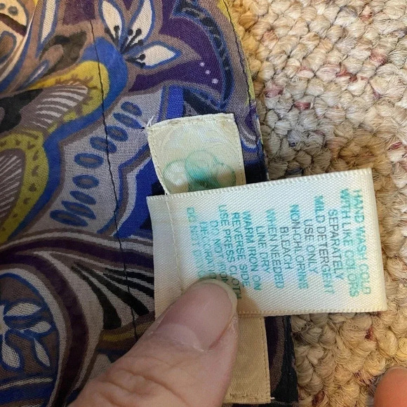 Heirloom Floral Boho Beach Summer Bikini Cover Up Top Women XL-1X Elastic Waist - Picture 5 of 7